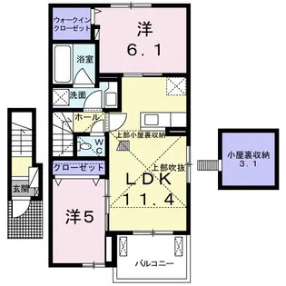 オアシス今津B【2階】の間取り