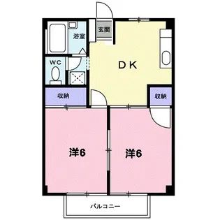 シティハイツグリーンB【2階】の間取り