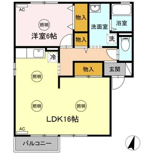 ハイツ田園 Ⅱ B棟【202号室】の間取り