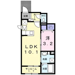 ライラック和田浜Ⅱ【1階】の間取り