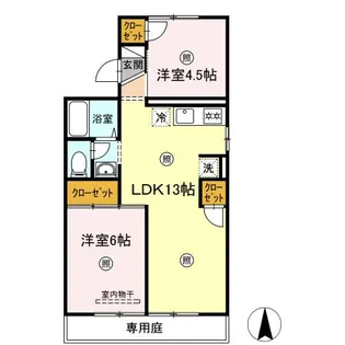 セジュール白石西新町 A棟【1階】の間取り