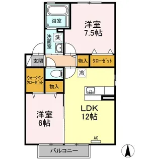 ルーチェ A棟【201号室】の間取り