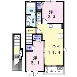 ガーデンプレイスA【2階】の間取り