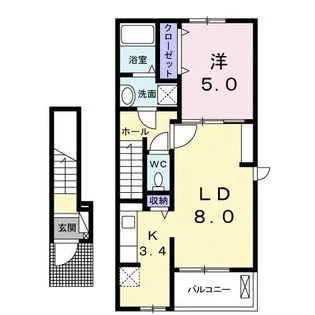 ロイヤルレジデンス 虹の小径Ⅰ【2階】の間取り