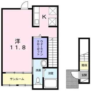 ガーデンハウスM B【2階】の間取り