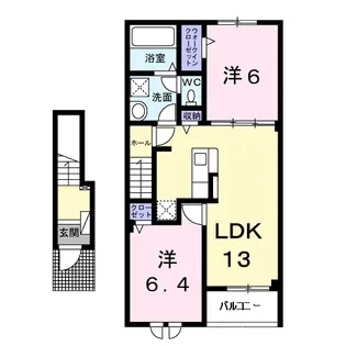 ソレイユ B【2階】の間取り