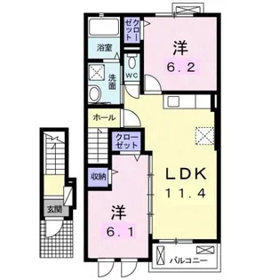 シュエット・ベティ【2階】の間取り