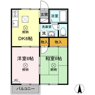 ウインドワード B棟【102号室】の間取り