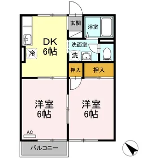 プレジールひかり【1階】の間取り
