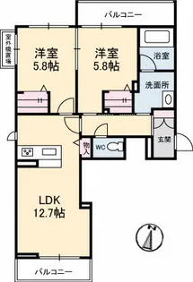 シャーメゾンJH丸亀【2階】の間取り