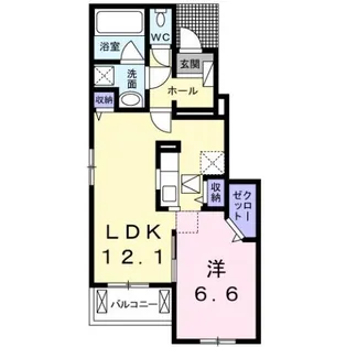 アネシス木太B【1階】の間取り