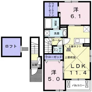 アクティ・スクエア Ⅲ【2階】の間取り