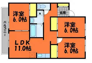 プレジール山田B棟【201号室】の間取り
