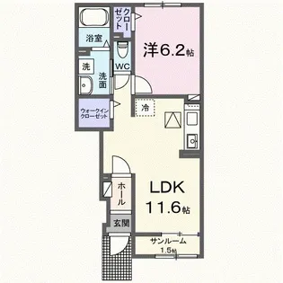 アメニティーハイツ川島Ⅵ【1階】の間取り