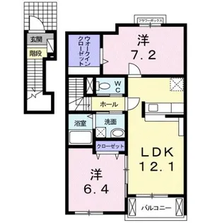 サニーヒル 久松台B【2階】の間取り