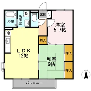 プレジールむらかみ【1階】の間取り