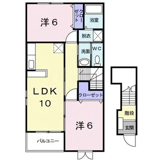 カーサ・サンリットB【2階】の間取り