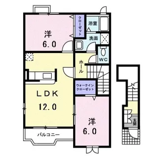 アルカンシエルB【2階】の間取り