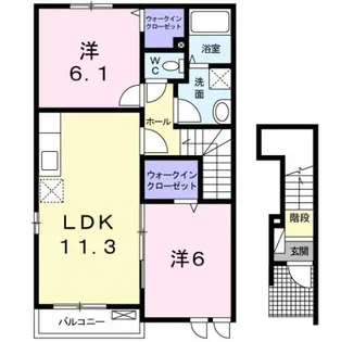 アビタシオン・キャトル【2階】の間取り