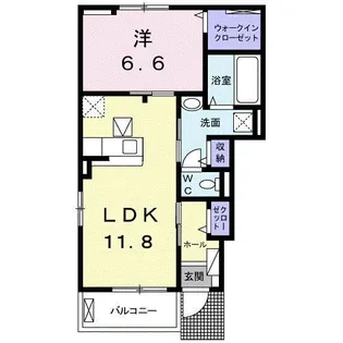 ローズコリーヌA【1階】の間取り