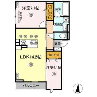 ボンジョルネ南手城【2階】の間取り