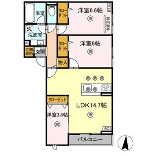 ボンジョルネ南手城【2階】の間取り