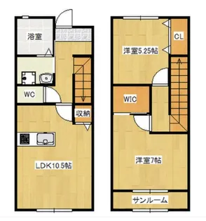 テタンジェ【105号室】の間取り
