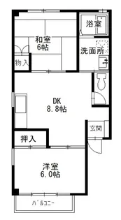 クレール美の浜 【C-1号室】の間取り