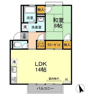 グリーンガーデン C棟【202号室】の間取り