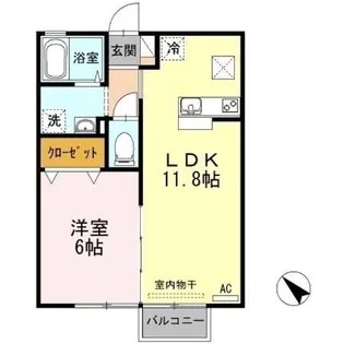 コンフォート ウエスト【1階】の間取り