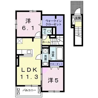 ジェイドA【2階】の間取り