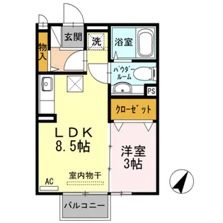 ピースフリー【101号室】の間取り