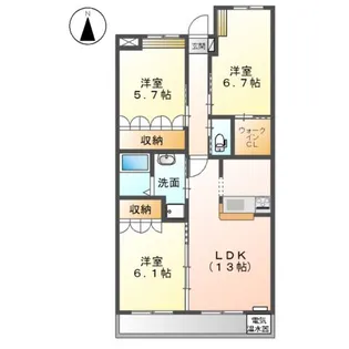 サンセール ラパン【1階】の間取り