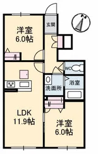 ラ・ヴィータ尾上【103号室】の間取り