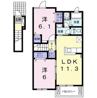 オーブ下田井C【2階】の間取り