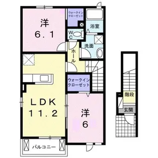 ハピネスⅢ【2階】の間取り