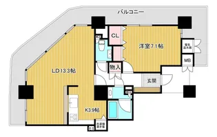 ツインタワー瀬戸大橋タワー31【6階】の間取り