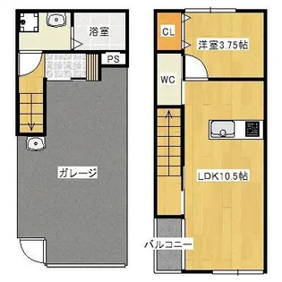 Grand Garage NAKASE【105号室】の間取り