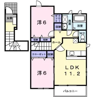 シャルマン ドミール Ⅰ【2階】の間取り