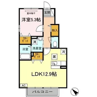 エスポワール B棟【1階】の間取り