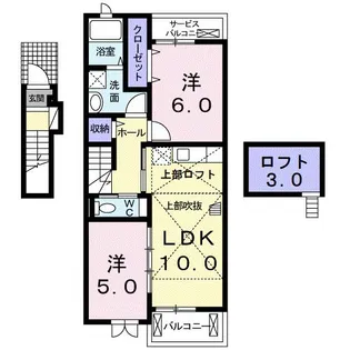 ノヴェルティハイツ坂出【2階】の間取り