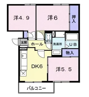 エルディムパディA【1階】の間取り