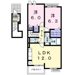 HARUKU 80 B【2階】の間取り