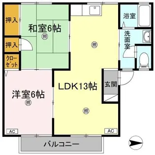 セジュールKEI A/B棟 A【1階】の間取り