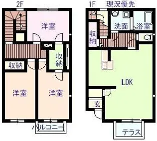 リースランド美ノ郷A【3号室】の間取り