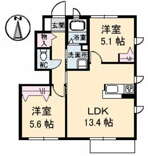 コンフォールⅡ D棟【1階】の間取り