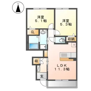 リーベリア【1階】の間取り