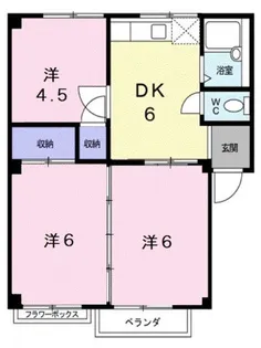 シティハイツむつみA【2階】の間取り