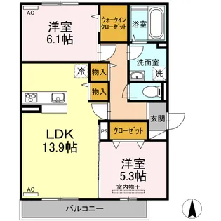 ルフレ大門【3階】の間取り