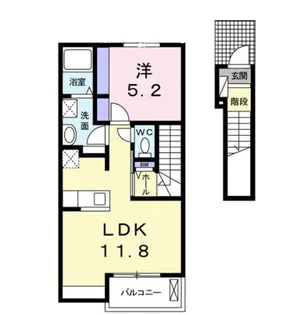 クレメントスクエア 東邦【2階】の間取り